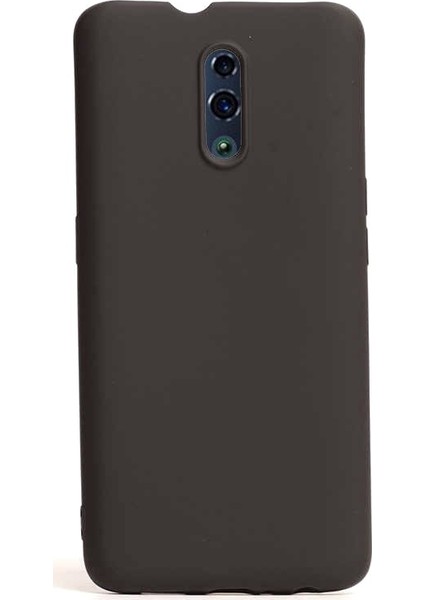 Oppo Reno Kılıf Premier Silikon Esnek Koruma + Nano Glass Siyah