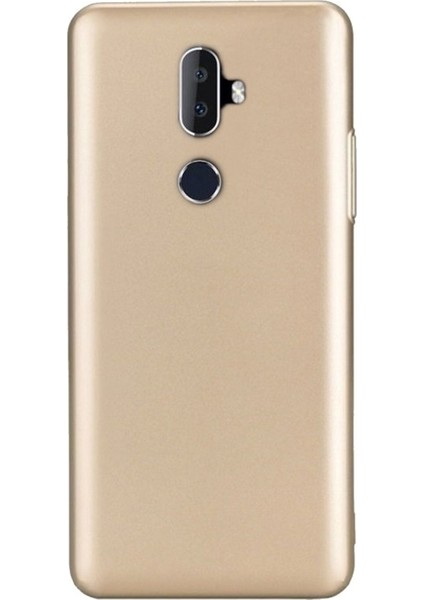 Alcatel 3V Kılıf Premier Silikon Esnek Koruma + Nano Glass Gold