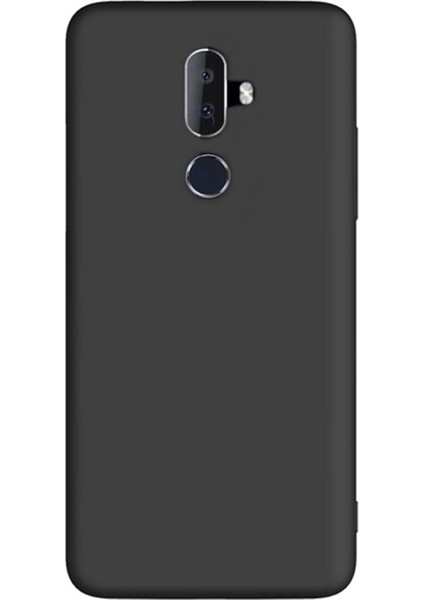 Alcatel 3V Kılıf Premier Silikon Esnek Koruma + Nano Glass Siyah