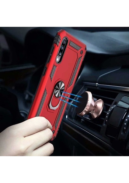 Samsung Galaxy A70 Kılıf Çift Katmanlı Tank Yüzüklü Mıknatıslı Vega Kapak Siyah fiyatları