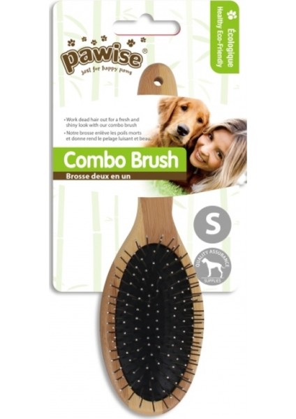 11481 Ahşap Saplı Elips Plastik Uçlu Köpek Tarağı S