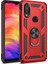 Xiaomi Redmi Note 7 Pro Kılıf Yüzüklü Standlı Tank Silikon + 5D Nano Esnek Tam Ekran Koruyucu 2
