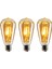 ST64 Flamanlı 4W Rustik LED Ampul 3'lü Paket Dekoratif Vintage Aydınlatma 1