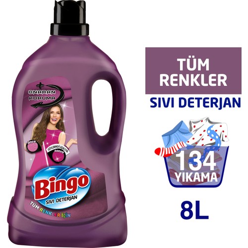 Bingo Onaran Koruma Sıvı Bakım Çamaşır Deterjanı 4 lt 2'li 134 Yıkama