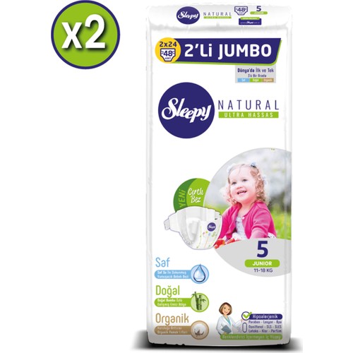 Sleepy Natural Bebek Bezi Ikili Jumbo 5 Numara 48X2 (96 Fiyatı