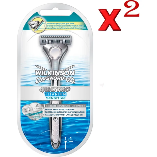 Wilkinson Sword Quattro Titanium Sistem Tıraş Bıçağı 2 Adet