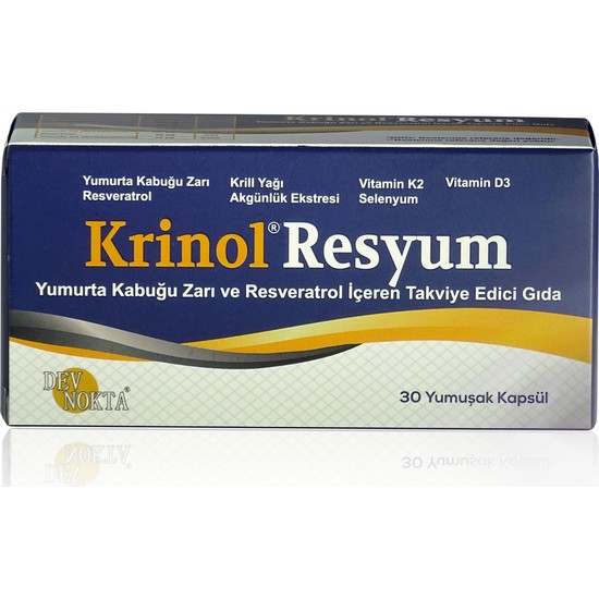 Krinol Resyum Yumurta Kabuğu Zarı ve Resveratrol 30 Kapsül
