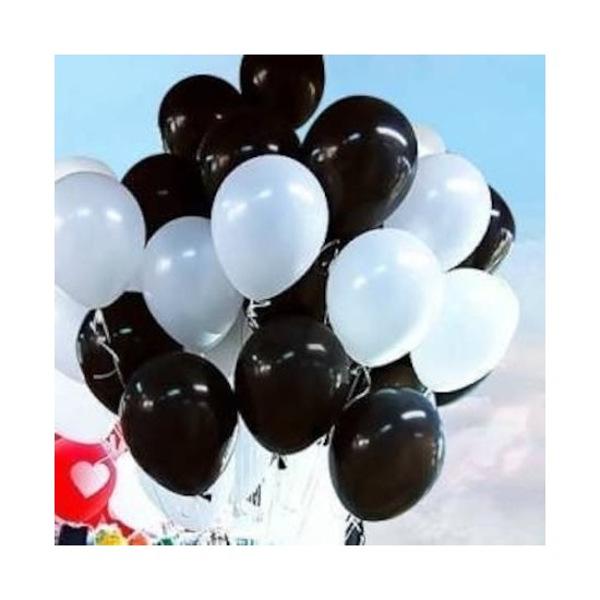 Balon Evi Siyah Beyaz Renklerinde Balon 25 25 Toplam 50 Adet Fiyatı