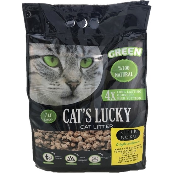 Cat�s Lucky Green Doğal Kedi Kumu 7 l (2,3 kg) Fiyatı