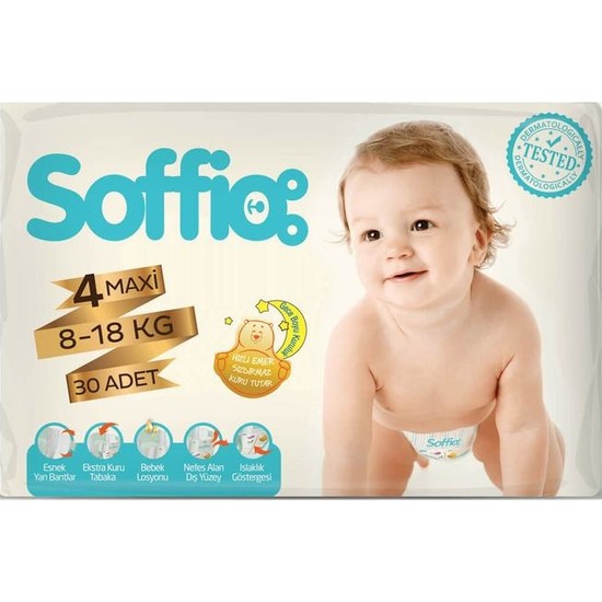 Soffio 4 Numara Maxi 30'lu Bebek Bezi