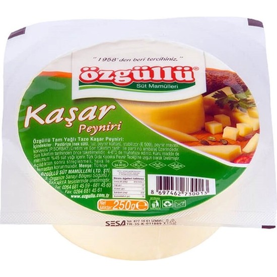 Özgüllü Taze Kaşar Peyniri 250 gr