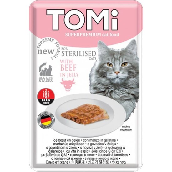 Tomi Biftekli Yaş Kısır Kedi Maması 6 Adet 85 g Fiyatı