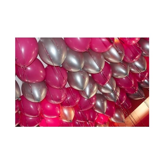 Balon Evi 25 Adet Metalik Koyu Pembe,FuşyaGümüş Gri Fiyatı
