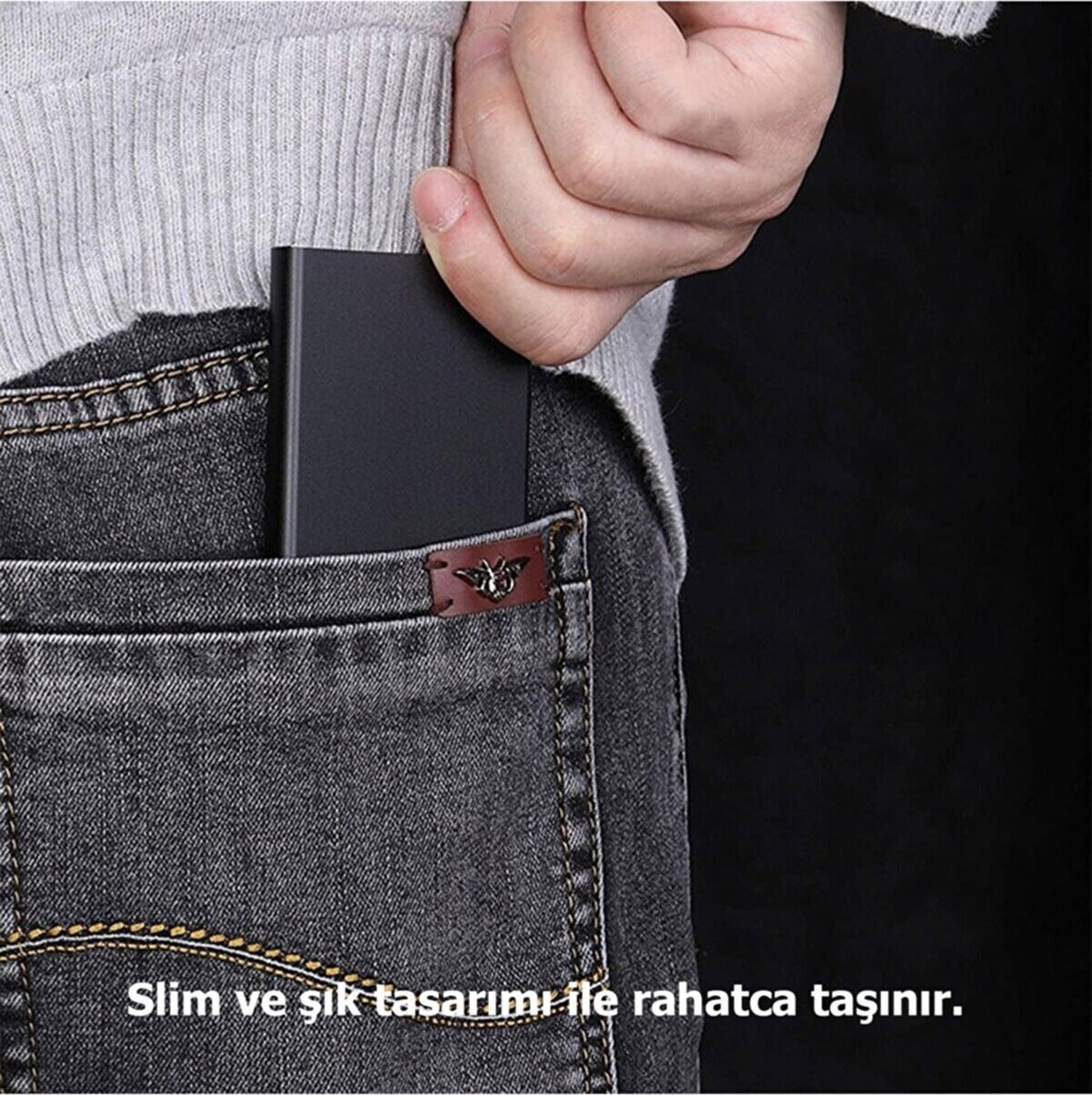 Emek Minimalist Secrid Otomatik Mekanizmalı Metal Kredi Kartlık Rfıd Korumalı görsel 2