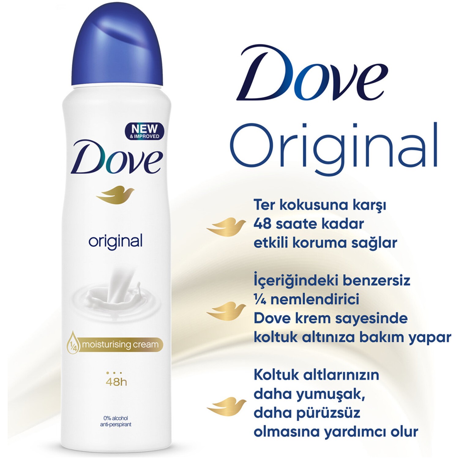 Dove Kadın Sprey Deodorant Antiperspirant Original 150 ml Fiyatı