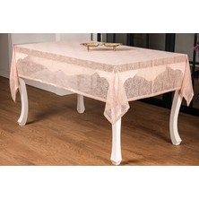 Finezza Ayçiçeği Lüx Raşel Dantel Pembe Masa Örtüsü 155X220 cm  - 1284