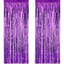 Çıtı Pıtı Store Metalize Arka Fon Süsü Asmalı 50 x 230 cm Mor