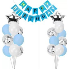 Çıtı Pıtı Store Happy Bırthday Banner Yazı Şeffaf Balonlu Set Doğum Günü Seti Parti Seti
