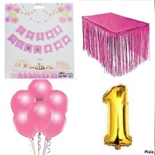 Çıtı Pıtı Store Doğum Günü Parti Seti 1 Rakam Pembe Konsept
