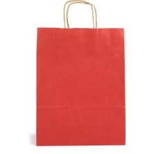 Çıtı Pıtı Store 25 x 31 cm Büküm Saplı Çanta 10'lu Kırmızı