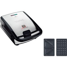 Tefal SW852D Snack Collection, Waffle ve Croque Monsieur Tabakları Dahil, 2 Değiştirilebilir Tabak, Tost Makinesi,siyah/paslanmaz Çelik, 700 W