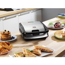 Tefal SW852D Snack Collection, Waffle ve Croque Monsieur Tabakları Dahil, 2 Değiştirilebilir Tabak, Tost Makinesi,siyah/paslanmaz Çelik, 700 W