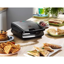 Tefal SW852D Snack Collection, Waffle ve Croque Monsieur Tabakları Dahil, 2 Değiştirilebilir Tabak, Tost Makinesi,siyah/paslanmaz Çelik, 700 W