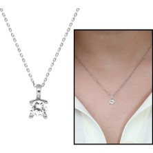 Okyanus Silver Zirkon Taşlı 925 Ayar Gümüş Tektaş Kolye