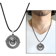 Okyanus Silver Ayyıldız Temalı Açılır Kapaklı Içinde Ayetel Kürsi Yazılı 925 Ayar Gümüş Dua Kolye