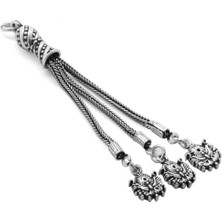 Okyanus Silver Arma Tasarım 3lü Kamçı 925 Ayar Gümüş Püskül