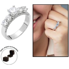 Okyanus Silver Starlight Diamond Pırlanta Montür Zarif Tasarım 925 Ayar Gümüş Bayan Beştaş Yüzük