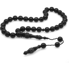 Okyanus Silver Kumpas Işçilikli Imamesi Kalem Işlemeli Küre Kesim Erzurum Oltu Taşı Tesbih