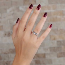 Okyanus Silver Zirkon Taşlı Kertenkele Tasarım 925 Ayar Gümüş Bayan Yüzük