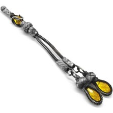 Okyanus Silver Sarı Zirkon Taşlı 2li 1000 Ayar Gümüş Kazaz Püskül