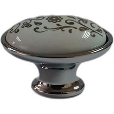 Rform 1410 Porselen Kulp Desenli, Düğme, Krom