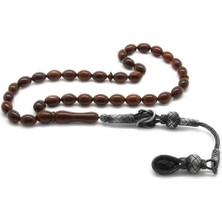 Okyanus Silver 1000 Ayar Gümüş Kazaz Püsküllü Koyu Renk Arpa Kesim Kuka Tesbih