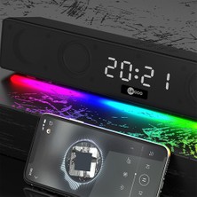 Lecoo DS103 RGB Bluetooth Stereo Saat/Alarm 10W Soundbar Speaker Siyah