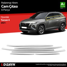 S-Dizayn Hyundai Tucson 4 Krom Cam Çıtası 6 Prç. 2021 Üzeri