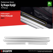 S-Dizayn VW Polo 6 HB Makyajlı Krom İç Kapı Eşiği 4 Prç. 2021 Üzeri