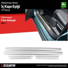 S-Dizayn VW T-Roc Makyajlı Krom İç Kapı Eşiği 4 Prç. 2021 Üzeri
