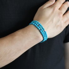 Okyanus Silver Hem Bileklik - Hem Kolye - Hem Tesbih 99LU Firuze Doğaltaş Aksesuar