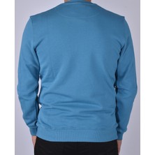 Raymons R2209 Bisiklet Yaka Baskılı  Sweat/petrol /2xl