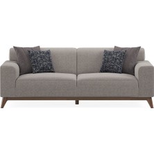 Enza Home Netha 2'li Koltuk, Keten Dokulu - Krem