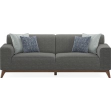 Enza Home Netha 2'li Koltuk, Keten Dokulu - Gri