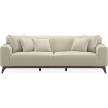 Enza Home Netha 3'lü Yataklı Koltuk, Tay Tüyü - Krem