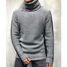 Ayakuydur Erkek Gri Boğazlıtrend Kazak