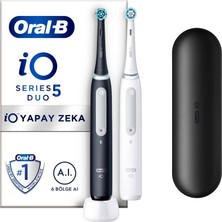 Oral-B iO 5 Şarjlı Diş Fırçası Seti 2'li - Mat Siyah / Beyaz