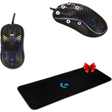 Lunatic Sparrow 6400 Dpi Rgb Ledli Makrolu Oyuncu MOUSE+70X30 Gaming Mousepad