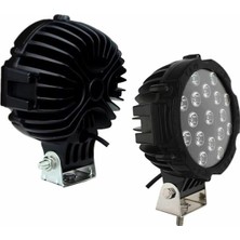 Oscar 7" Beyaz LED Siyah Yuvarlak Off Road Sis Farı Çalışma Lambası 17 LED 10-30V 51W