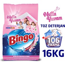 Bingo Matik 8 kg Mutlu Yuvam Renkliler ve Beyazlar Toz Çamaşır Deterjanı Ekonomi Paketi 2'li